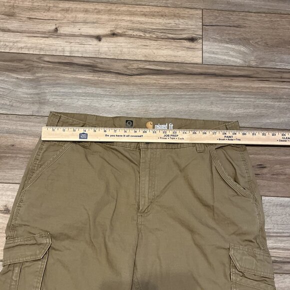 Men's Carhartt Force Cargo Pants 40x30 Tan Ripstop Work 101148 257 Relaxed - Picture 4 of 12